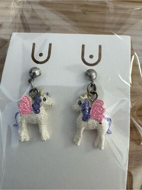 Unicorn Dangle Earrings - Pink & Purple